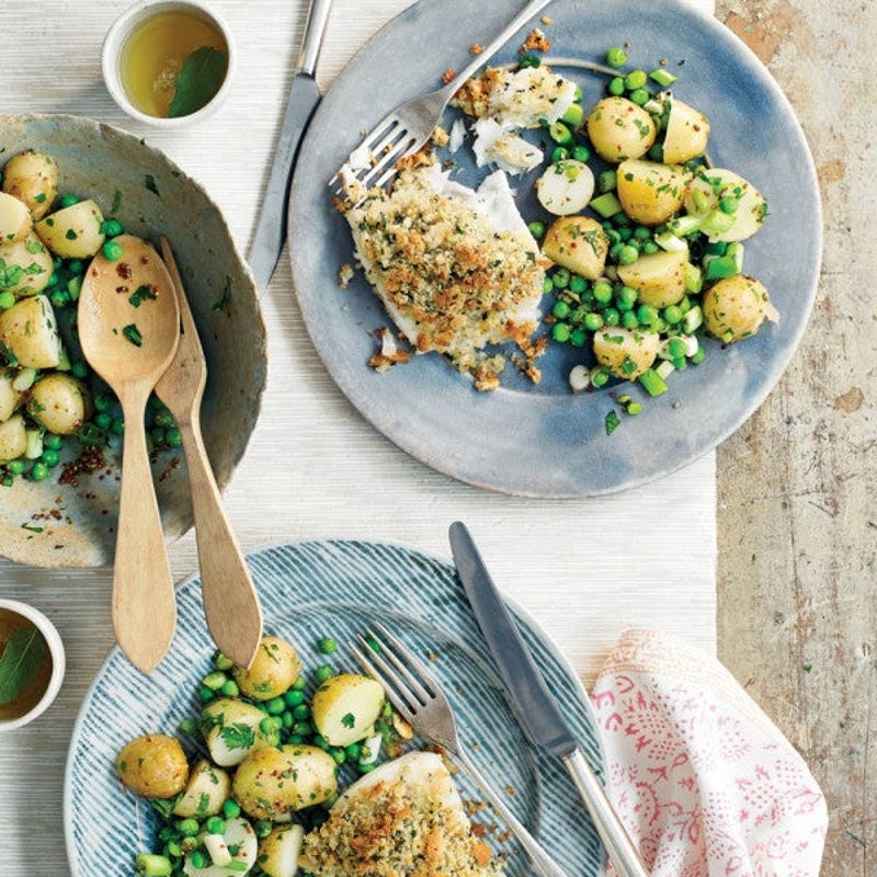 Photo de Poisson pané et salade de pommes de terre chaudes prise par WW
