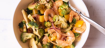 Shrimp & Mixed Vegetable Salad with Chipotle-Lime Dressing