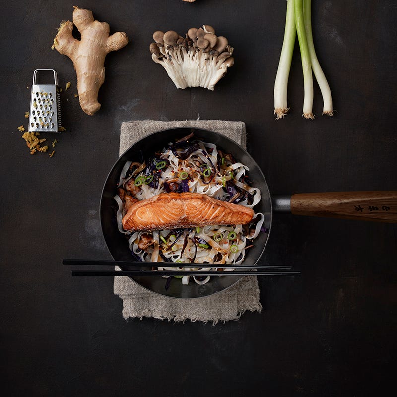 ViktVäktarna - Svampwok med teriyakisås och lax