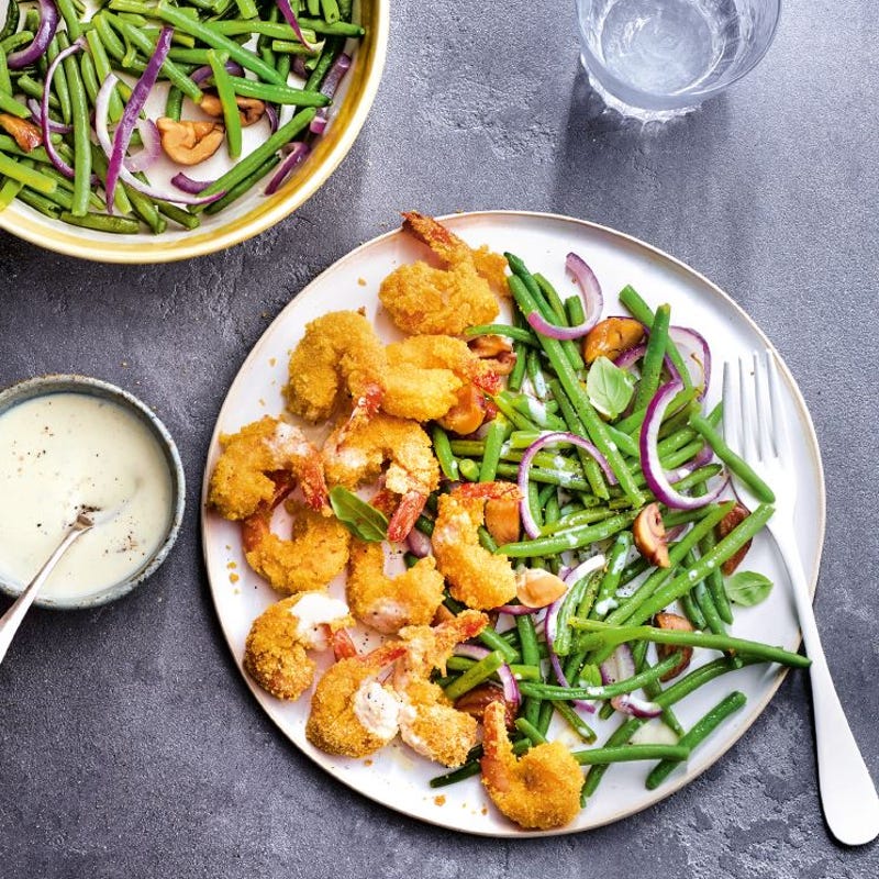 Photo de Crevettes croquantes et poêlée de haricots châtaignes prise par WW