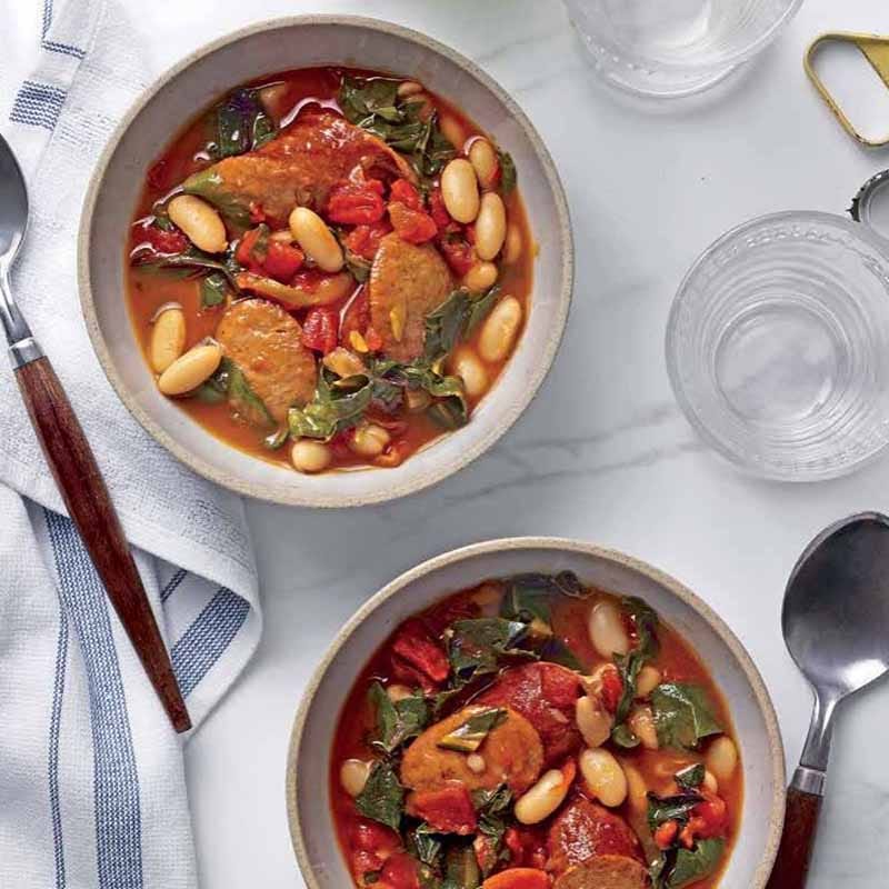 Photo of Turkey Kielbasa Stew with White Beans & Swiss Chard by WW