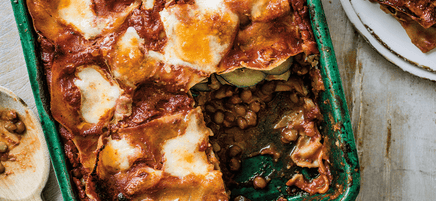 Zucchini and lentil lasagne
