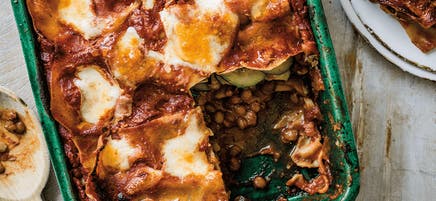Zucchini and lentil lasagne