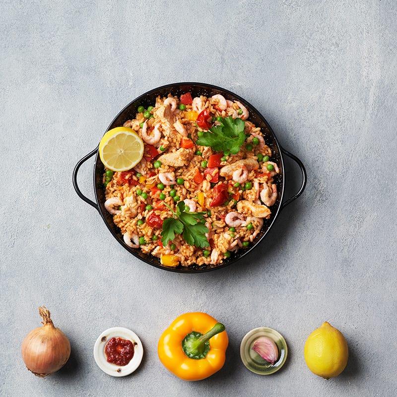 ViktVäktarna - Havrepaella med kyckling och räkor