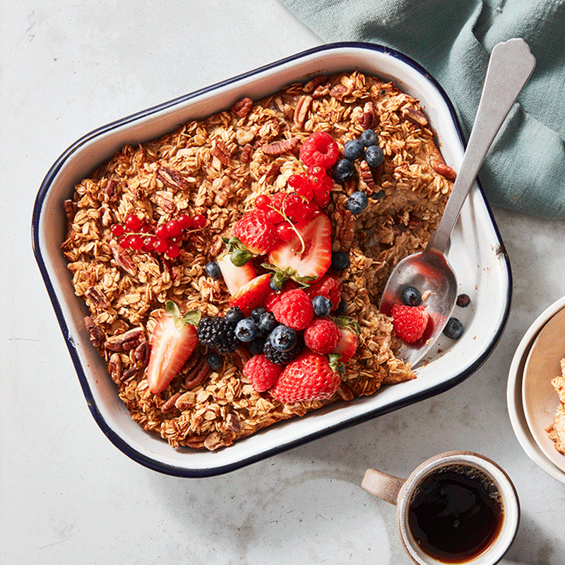 Cinnamon-apple tray baked oats