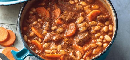 Spicy goulash with bean stew