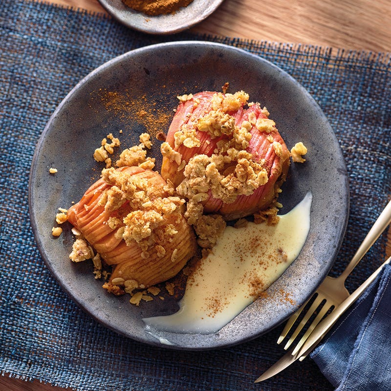 Foto van Hasselback-appels met kaneelkruimels door WW