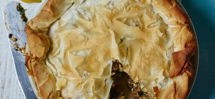 Tarte phyllo au poulet et aux épinards