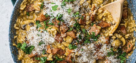 Bacon and mushroom risotto