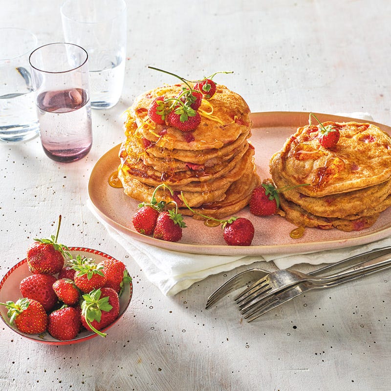 Erdbeer-Zitronen-Pancakes