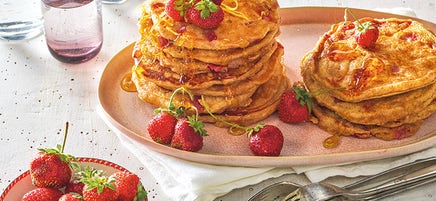 Pancakes aux fraises et au citron