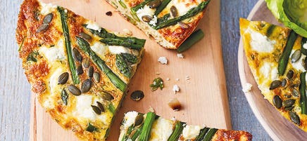 Frittata de fromage de chèvre et asperges