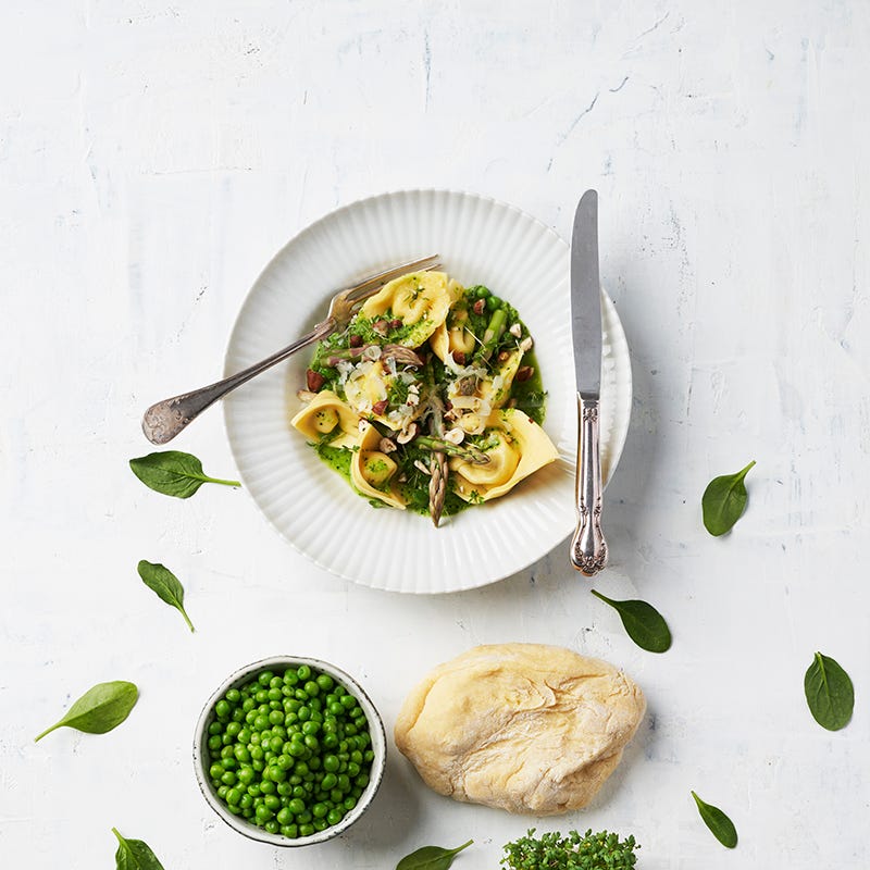 ViktVäktarna - Kronärtskockstortellini med sparris- och ramslökssås