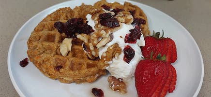 Abi's gluten-free carrot cake waffles