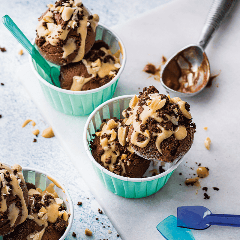 Choc peanut nice cream bowls