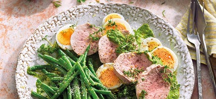 Schweinefilet mit Grüner Sauce & Ei