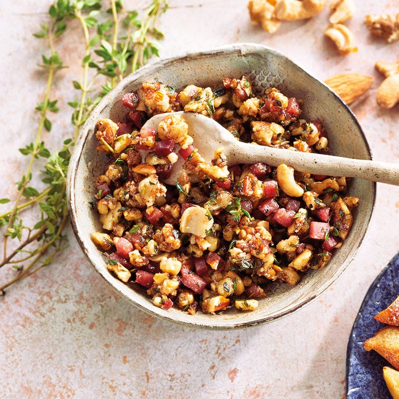 Nussiges Schinken-Topping