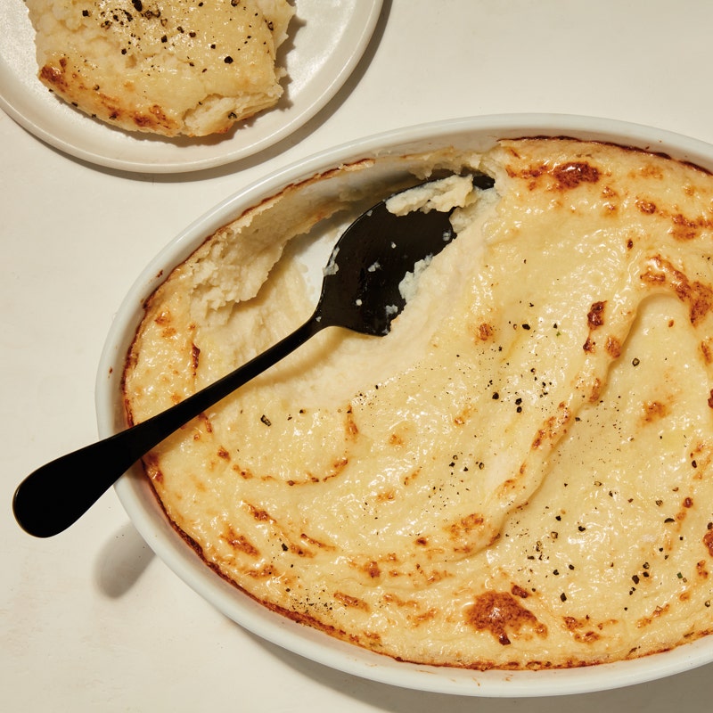 Baked buttermilk & cauliflower mashed potatoes