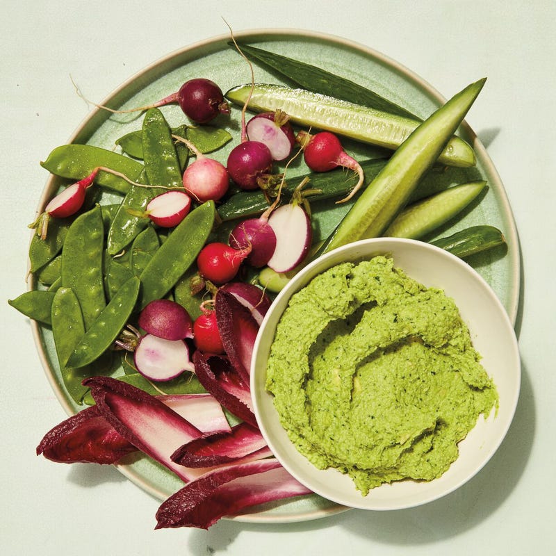 Whipped edamame-avocado dip