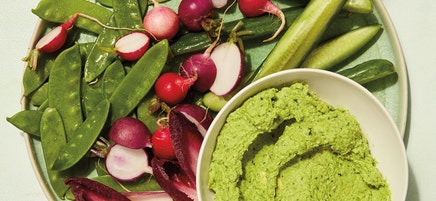 Whipped edamame-avocado dip