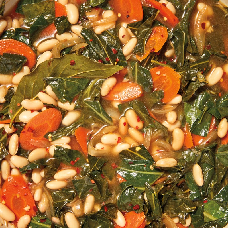 Spicy beans & greens stew