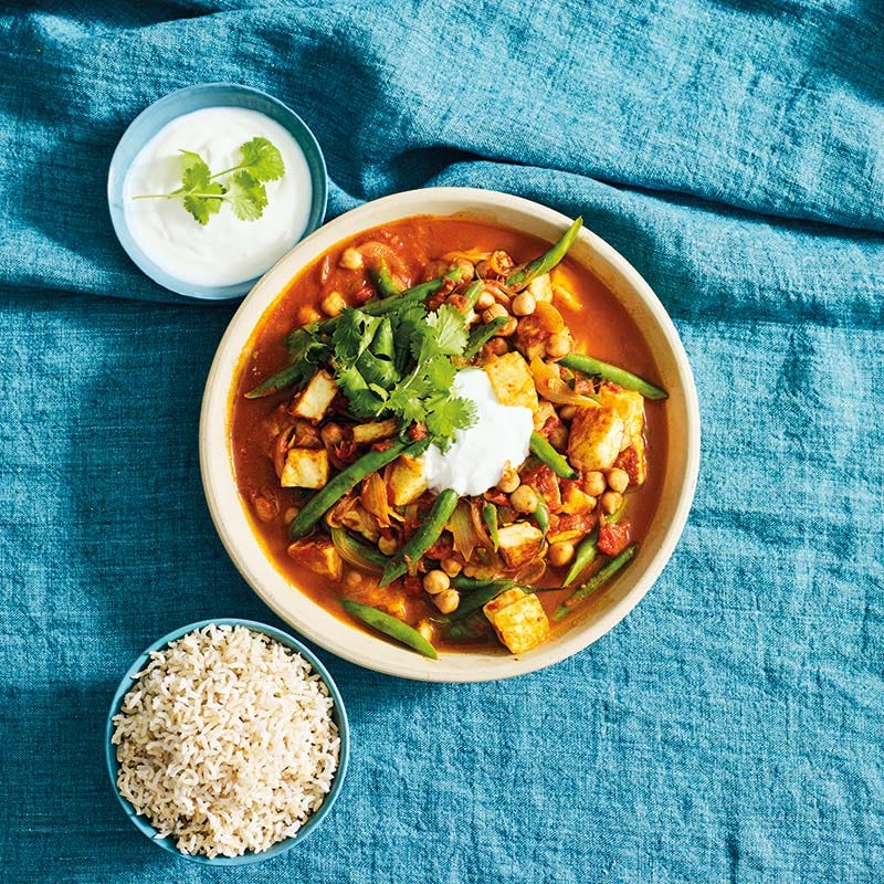 Halloumicurry mit Kichererbsen