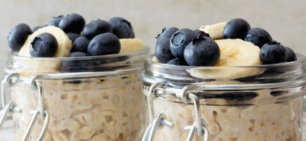 Overnight oats met bosbessen