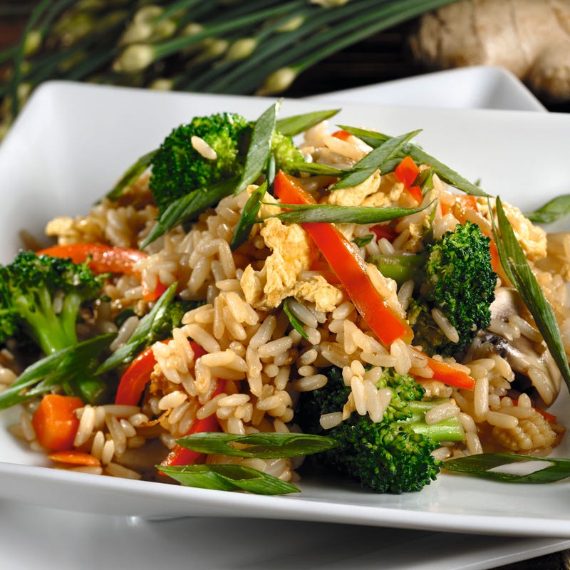 Foto van Zilvervliesrijst met herfstgroenten door WW