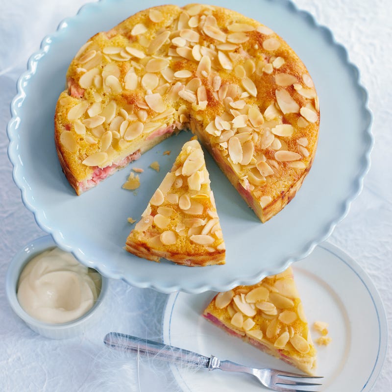Foto van Amandel-rabarbercake door WW