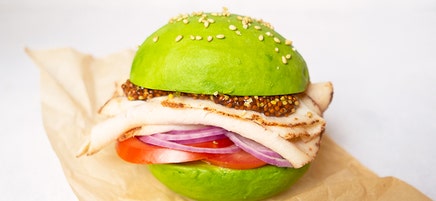 Turkey Sandwich with Avocado Bun