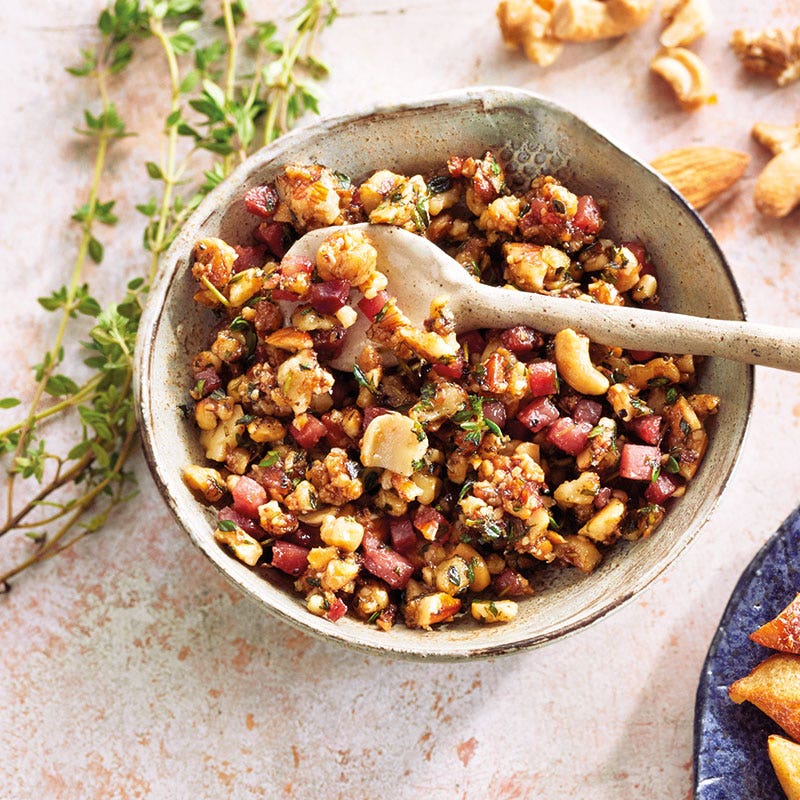 Nussiges Schinken-Topping