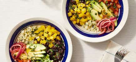 Black Bean Burrito Bowl with Cauliflower Rice