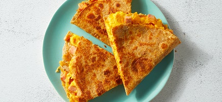 Easy ham and cheese breakfast quesadillas
