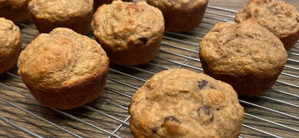Banana Chocolate Chip Protein Muffins by Coach Emily