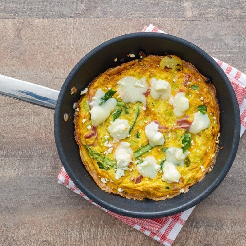 Photo of Ham and goat cheese frittata with spring vegetables by WW