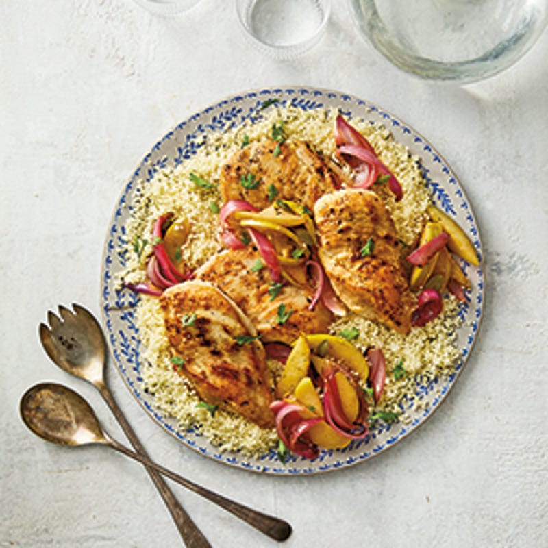 Foto van Met appel gesmoorde kip door WW