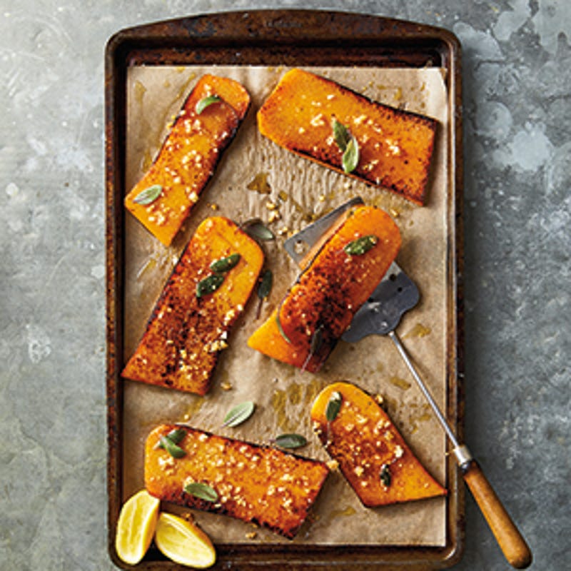 Foto van Geroosterde pompoensteaks met bruine boter en salie door WW