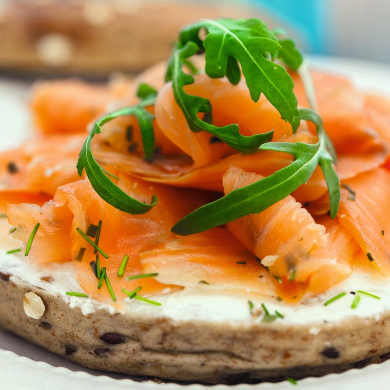 Foto van Bagel met gerookte zalm en bieslook door WW