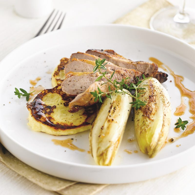 Photo de Faisan avec chicons et biscuits de pommes de terre prise par WW