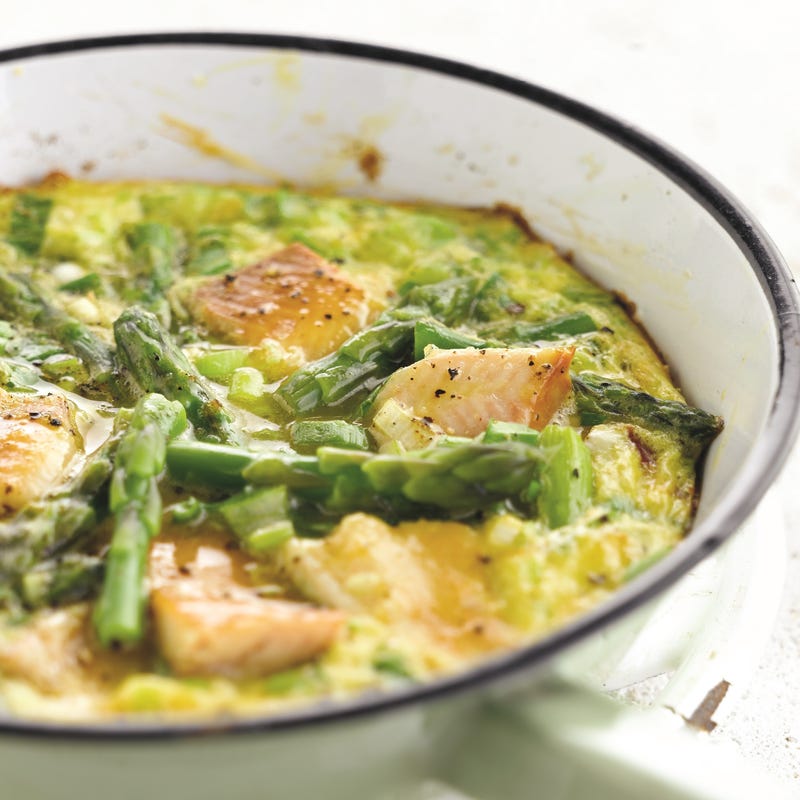 Foto van Frittata met gerookte forel en groene asperges door WW
