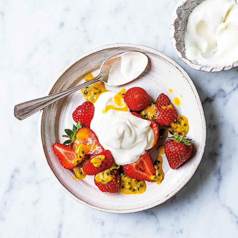 Fruchtsalat mit Cheesecake-Cream