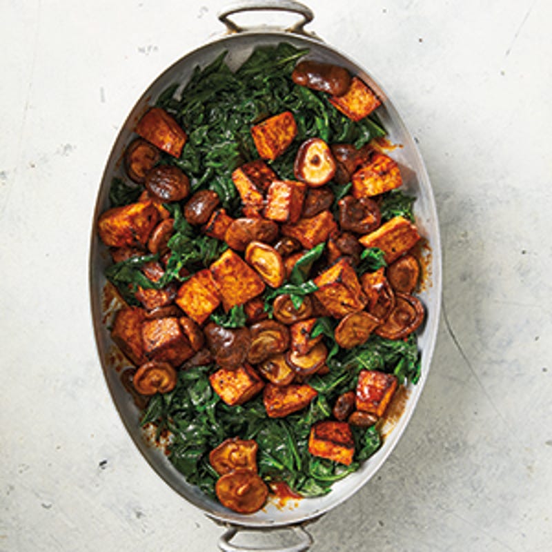 Foto van Tofu met shiitakes, spinazie en gochujang door WW