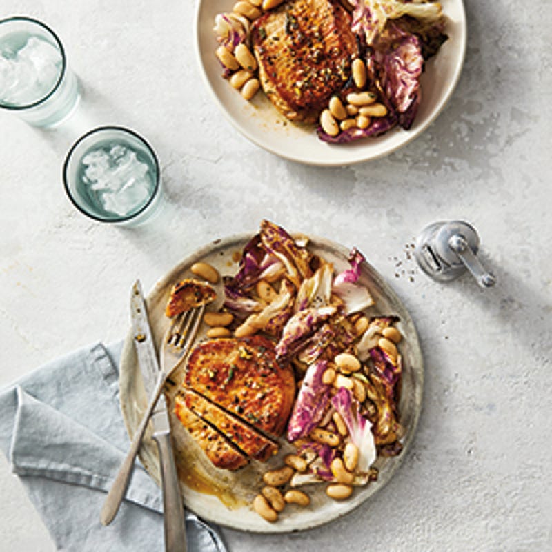 Foto van Ribkarbonade met cannellinibonen en radicchio door WW