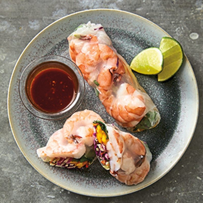 Foto van Summer rolls met scampi's en mango door WW