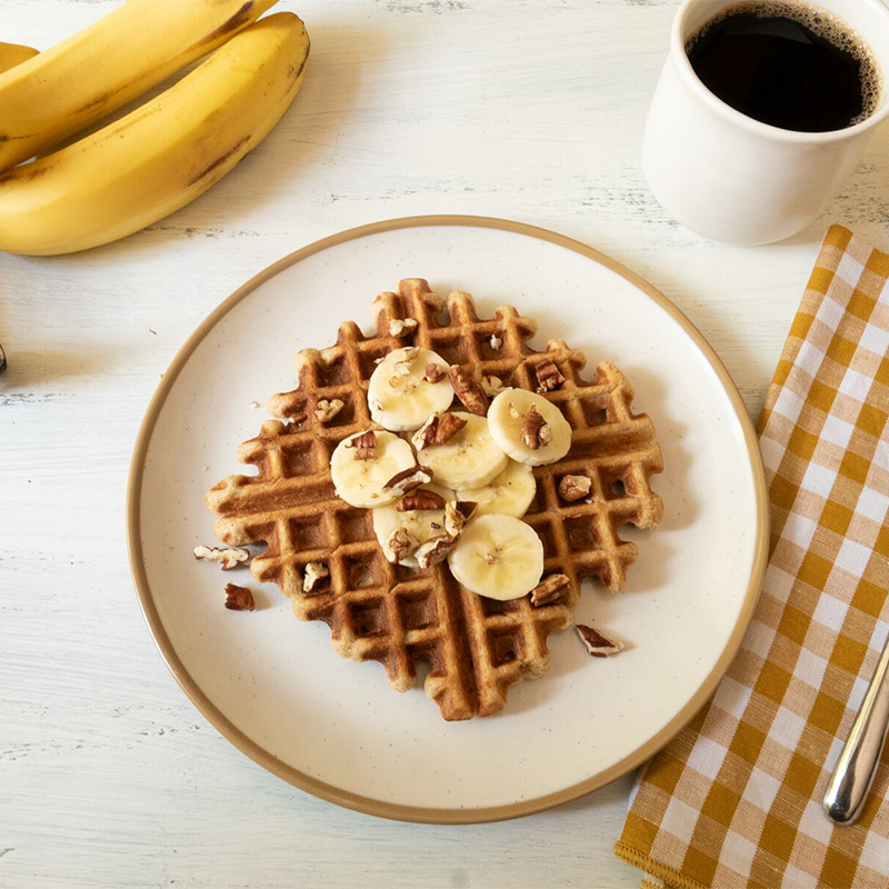 Banana bread waffles