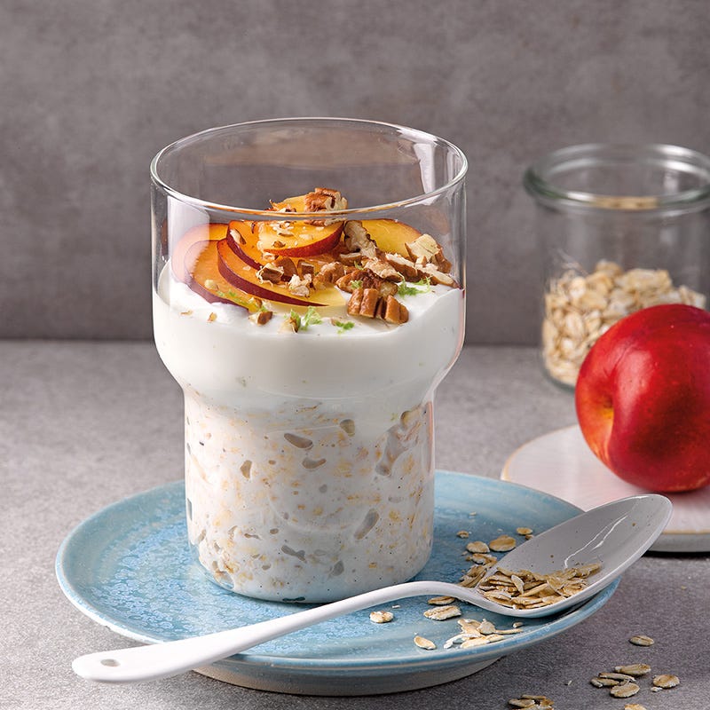 Proats mit Limetten-Quark & Nektarinen