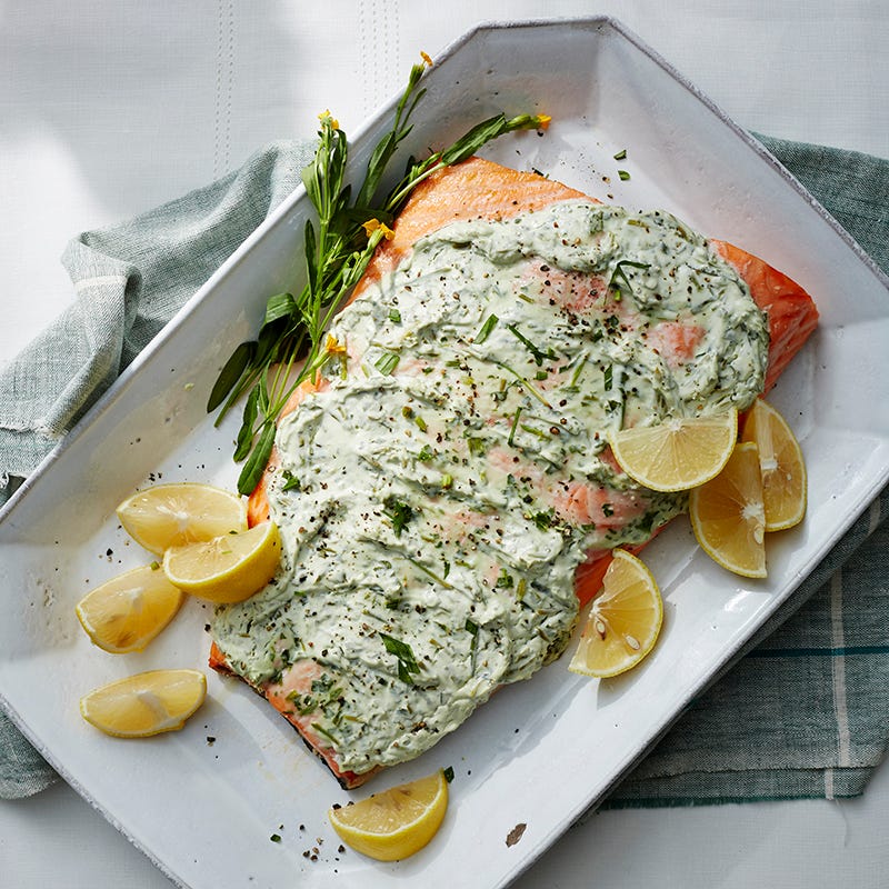ViktVäktarna - Ugnsbakad lax toppad med örtyoghurt