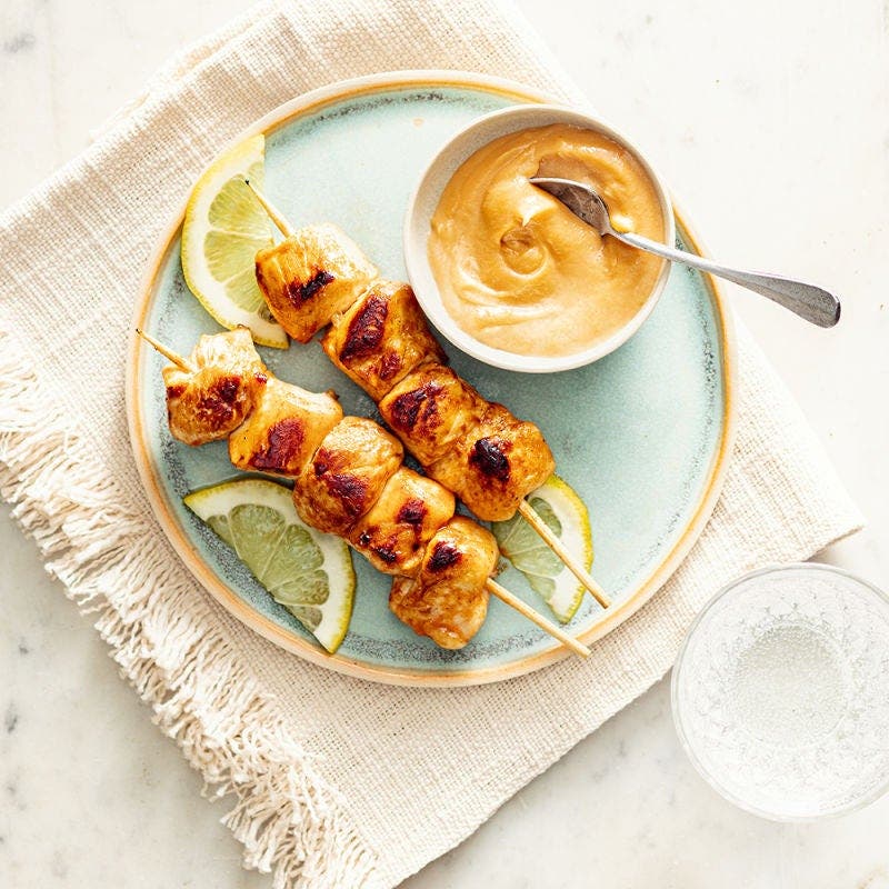 Brochettes kebab sauce cacahuète