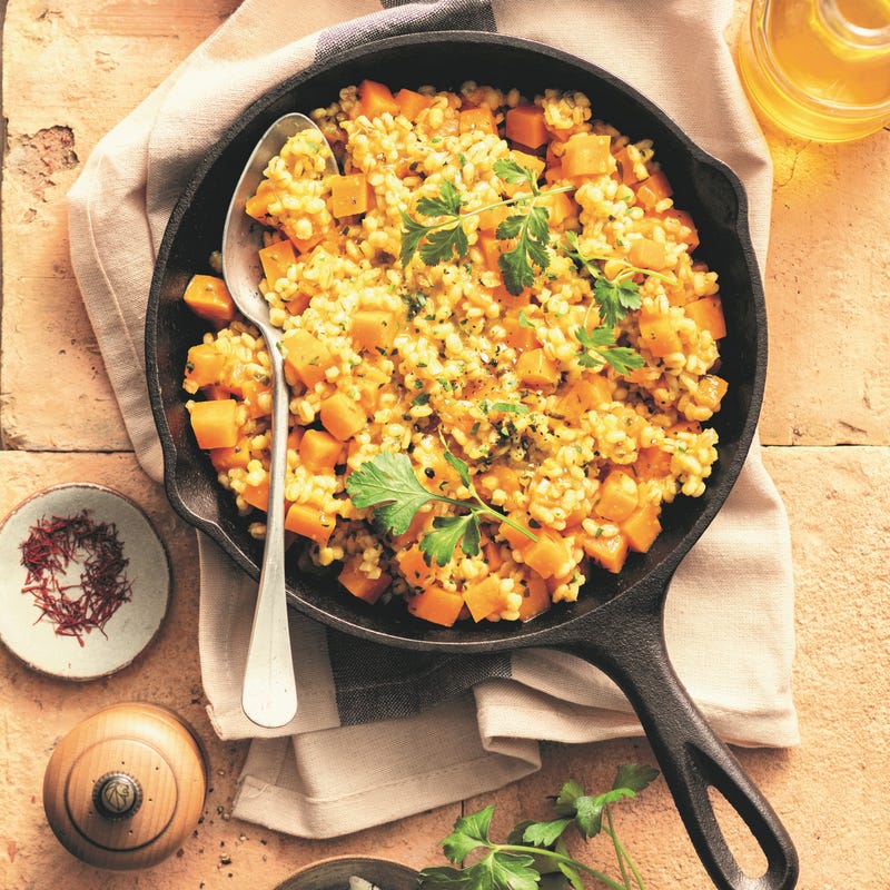 Risotto d'orge à la courge et safran
