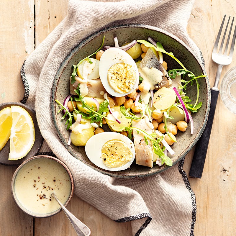 Salade terre et mer au hareng doux